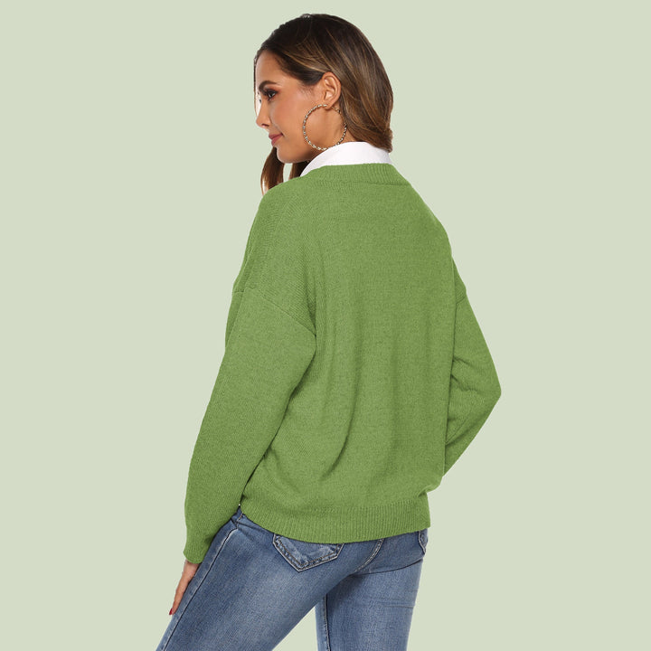 Drune | Strickpullover V-Ausschnitt Relaxed Fit Lange Ärmel Weich Und Bequem