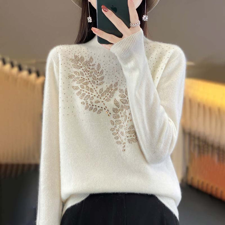 Drune | Strickpullover Mit Zartem Blättermuster