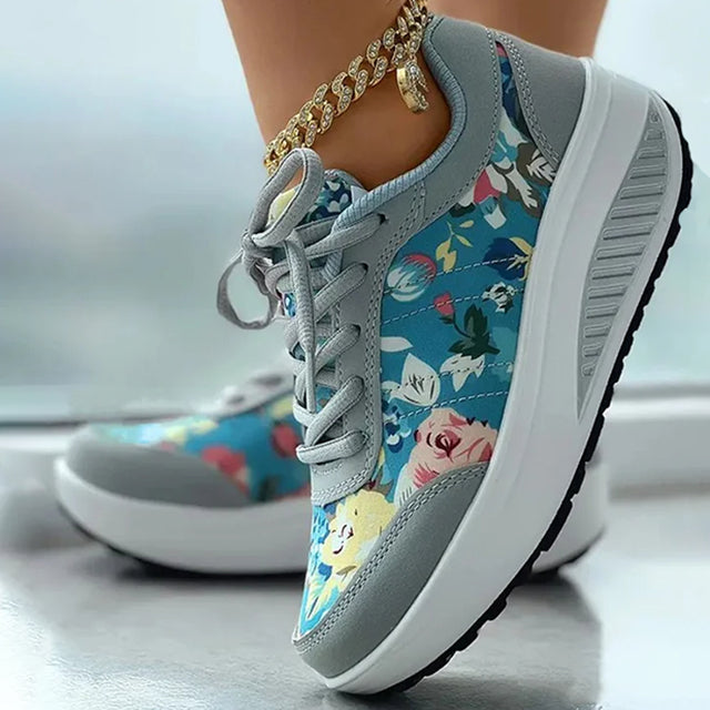 Blumenmuster Plattform Sneaker Drune