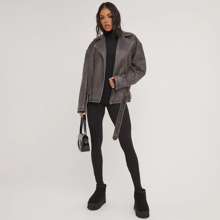Drune | Oversized Lederjacke für Frauen
