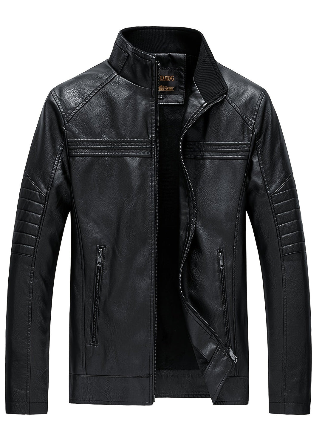 Drune | Bequeme Lederjacke mit Stehkragen