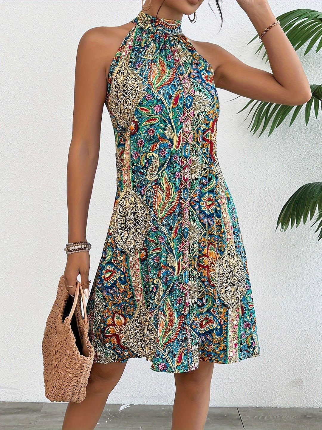 Drune | Elegante Plissee Sommerkleid für Frauen mit Blumen