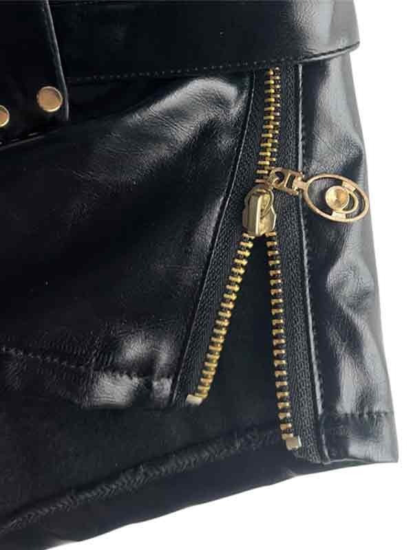 Drune | Punk Pu Leder Hohle Shorts