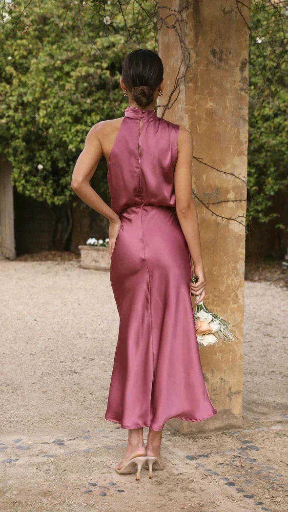 Drune | Satin ärmelloses Festkleid