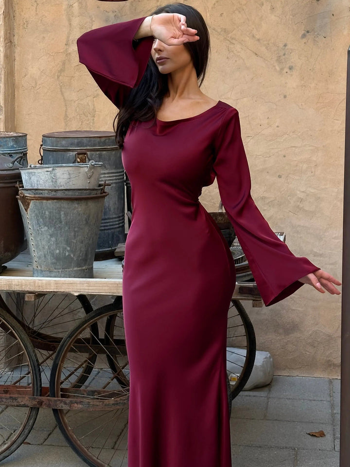Drune | Fließendes Maxi Kleid Mit Langen Ärmeln Für Damen
