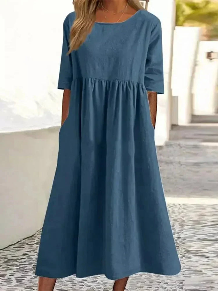 Drune | Hochwertiges Baumwoll-Leinen-Kleid
