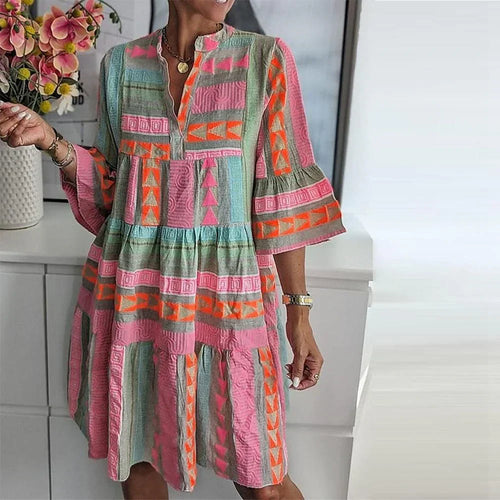Drune – frisch bedrucktes minikleid mit 3/4 armeln