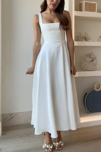 Drune | Elegantes Quadrat-Ausschnitt A-Linien Swing Maxi Cami Kleid