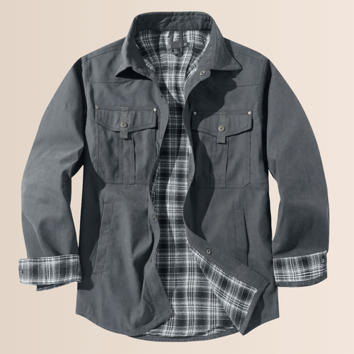 Drune | Vintage Flanell-karierter Herrenmantel