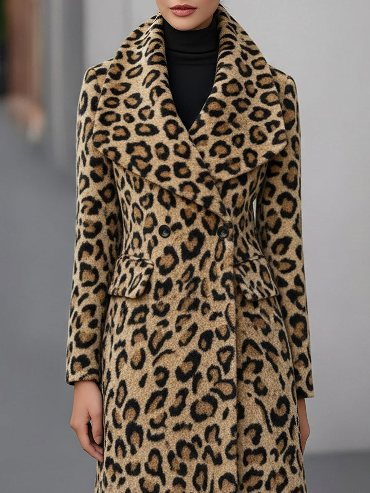 Drune | Winterjacke mit Leopardenmuster, beidseitig aus Wolle – elegante Auß Jacke für legere und formelle Anlässe