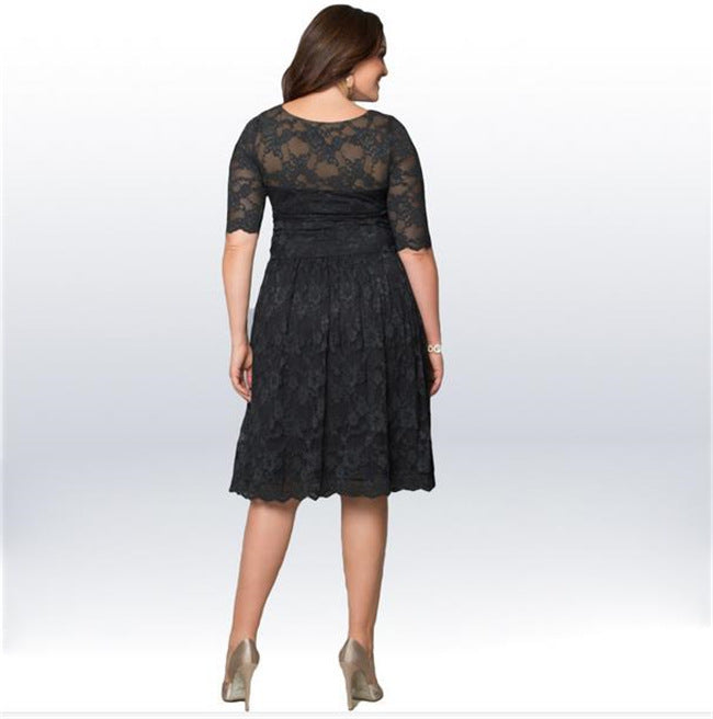 Damen Traumhaftes Spitzenkleid mit elegantem Rock und raffinierten Details Drune