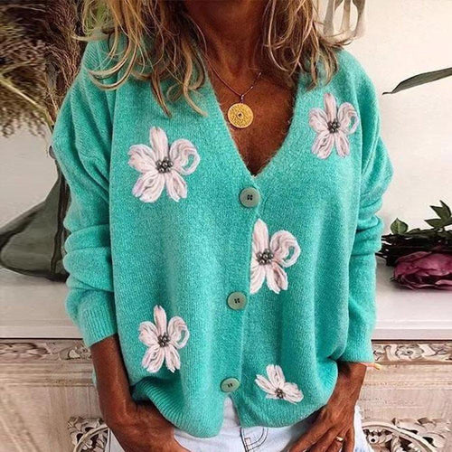 Drune | Grüne Jacke mit Blumenmuster