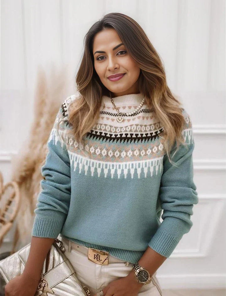 Drune | Strickpullover - Fair Isle Muster - Rundhalsausschnitt - weich und warm