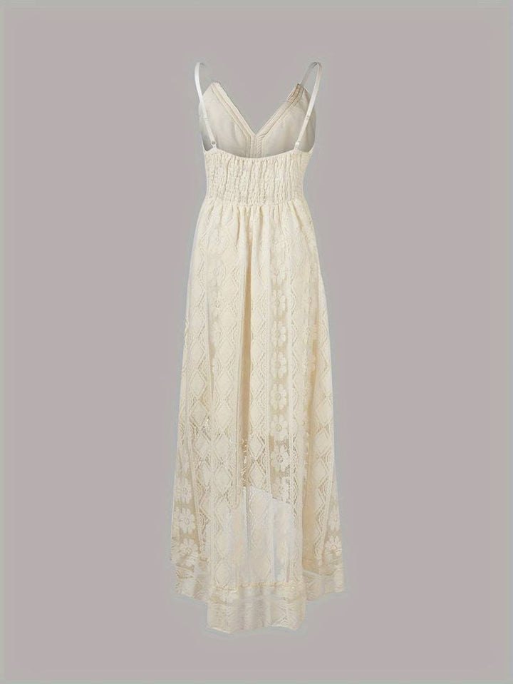 Drune – boho-maxi-sommerkleid mit spaghettiträgern und v-ausschnitt