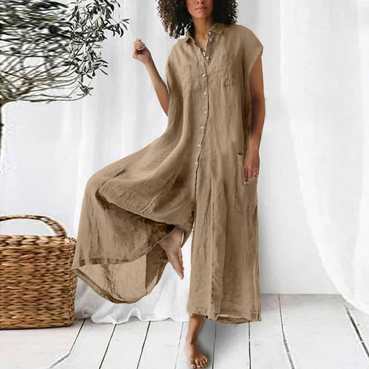 Drune | Super Stylischer Leinen Jumpsuit Für Damen