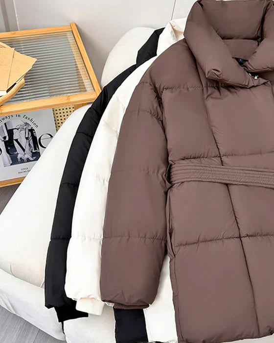 Drune | Wattierte Jacke mit Revers In Schlichter Farbe