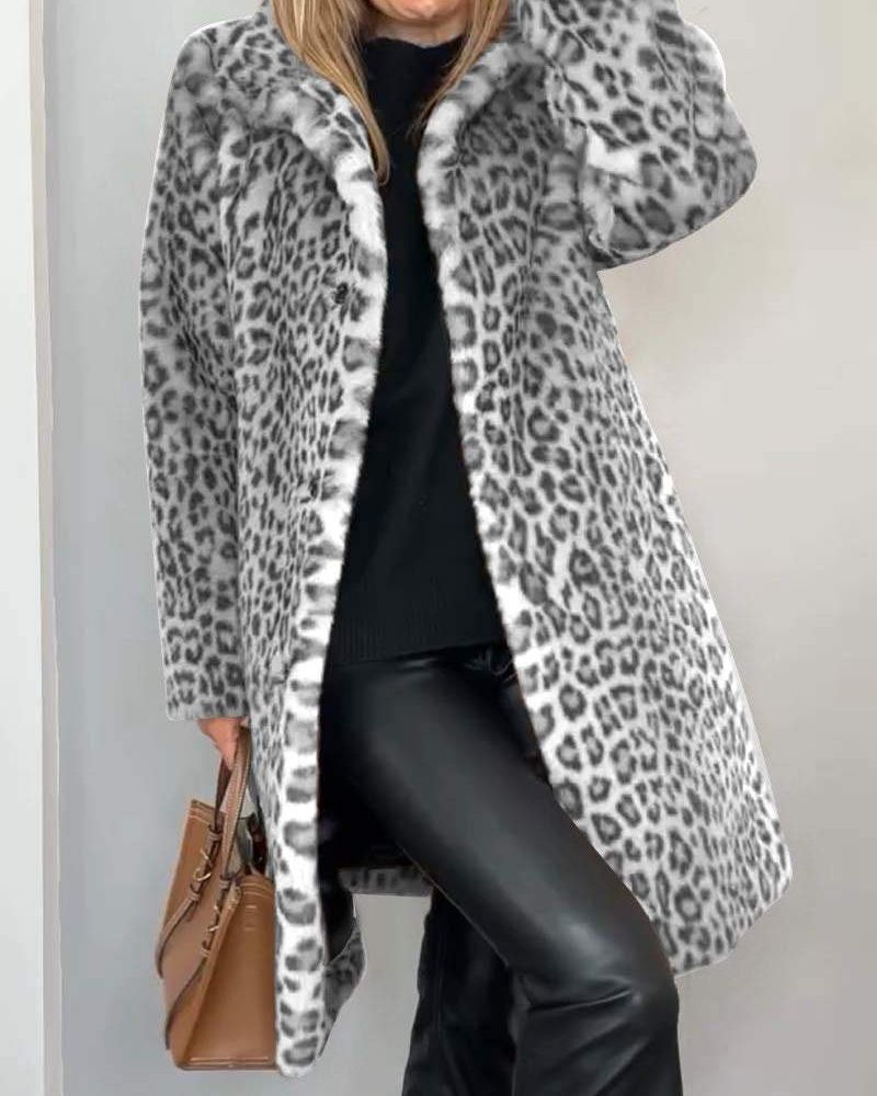 Drune | Leoparden Lange Weiche Jacke