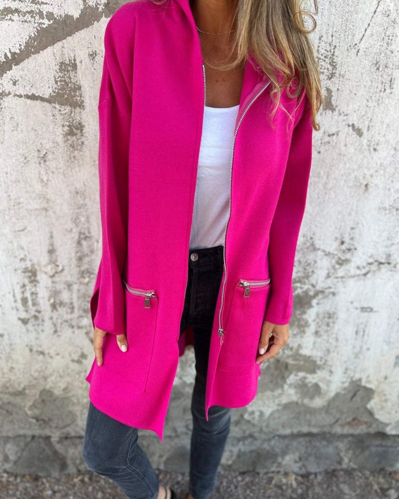 Drune | Langer Cardigan mit minimalistischer Prägung