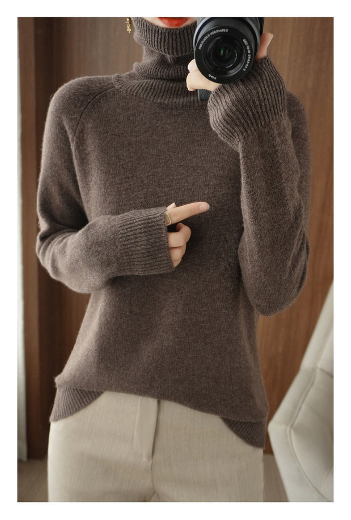 Drune | Rollkragenpullover Weiche Qualität Lässiger Schnitt Gerippte Details
