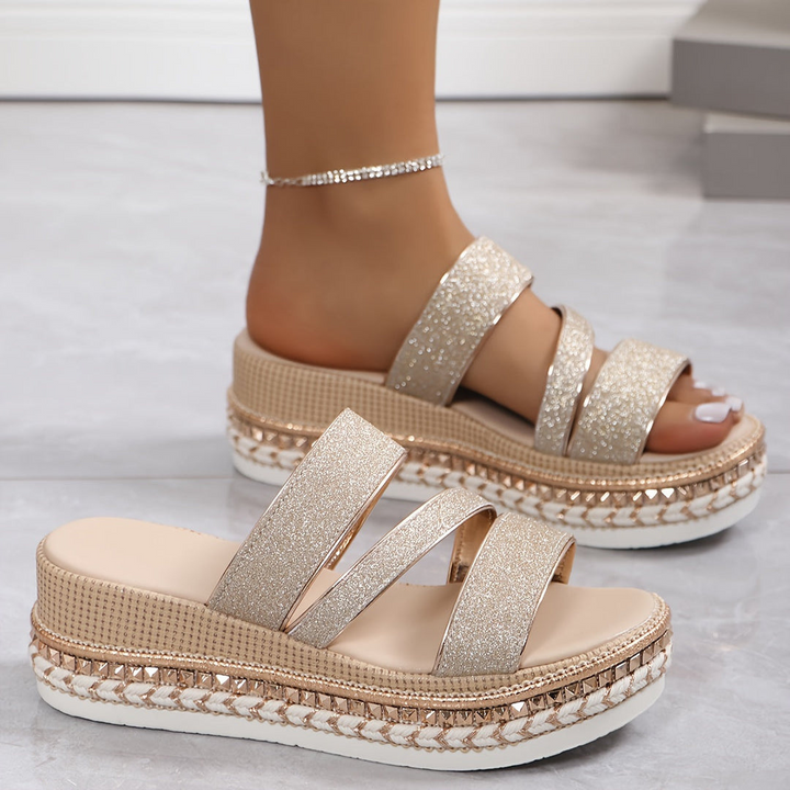 Drune | Damen Dicksohlensandalen Bequem