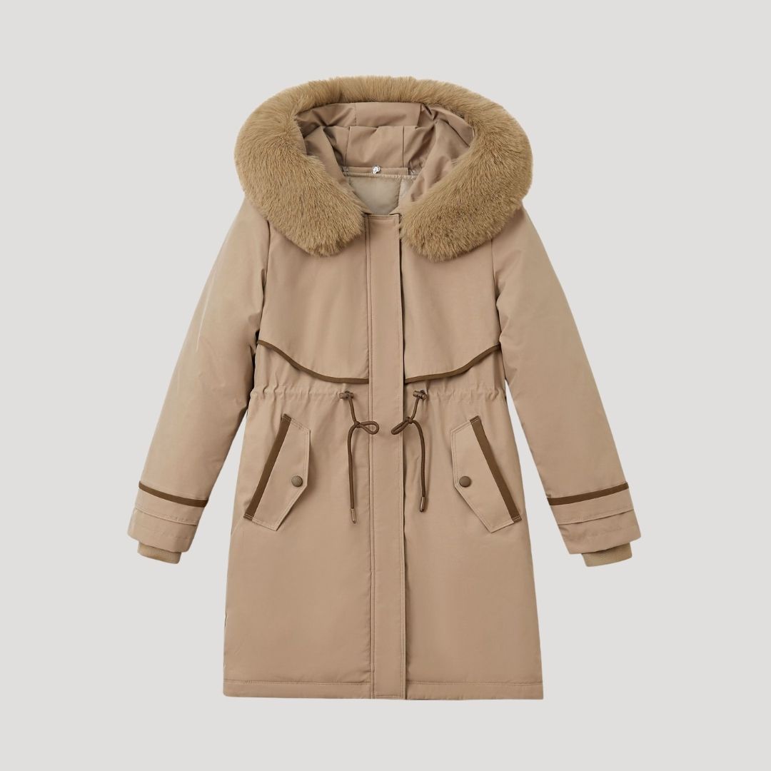 Drune | Damen Kunstfell langer wasserdichter Winterparka Mantel