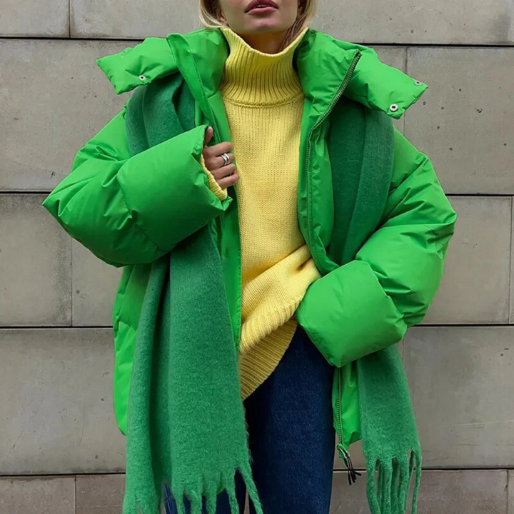 Drune | Damen Puffer Kapuzen Jacke - Übergroß