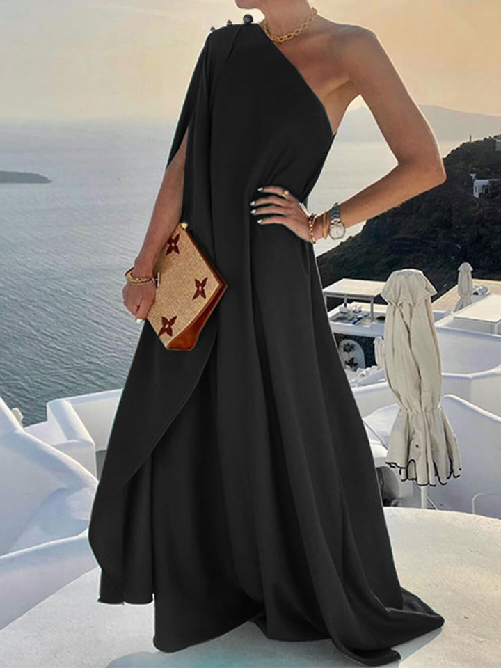 Drune | Drapiertes Maxikleid mit einem Schulter für Damen
