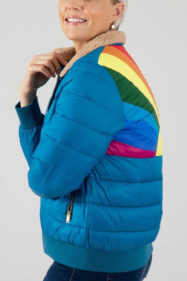 Drune | Regenbögen Retro Streifen Isolierte Jacke