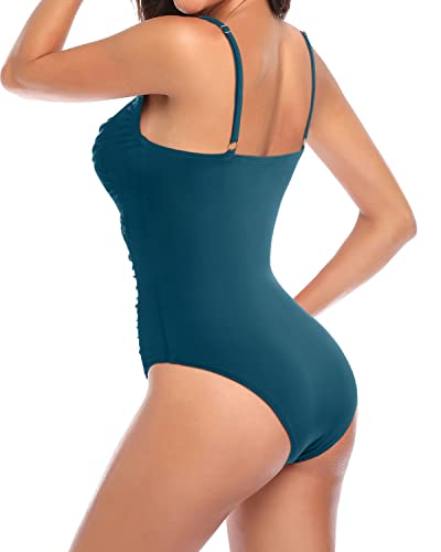 Drune | Bauchkontrolle V-Ausschnitt Badeanzug Damen Slimming Einteiler Schwimsuit