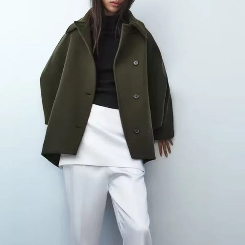 Drune | Kurzjacke im Trend mit Polo-Kragen und Capärmeln aus Mischgewebe