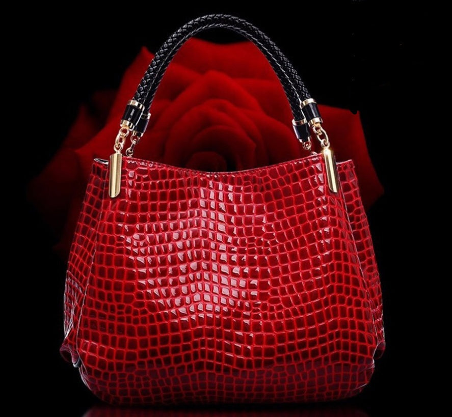 Drune | Schultertasche mit Krokodil Muster