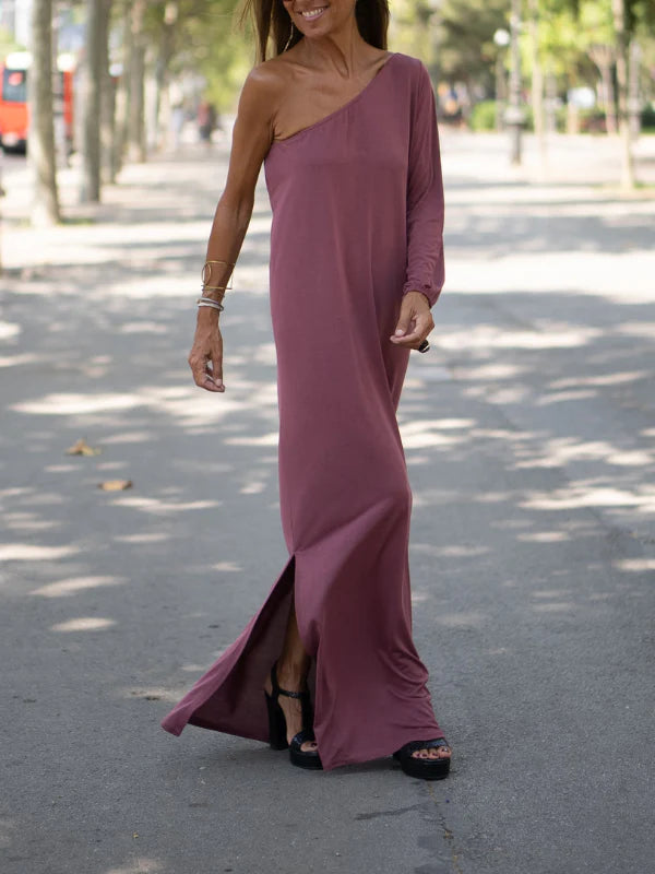 Drune | Elegant Fließendes Ein-Schulter-Kleid