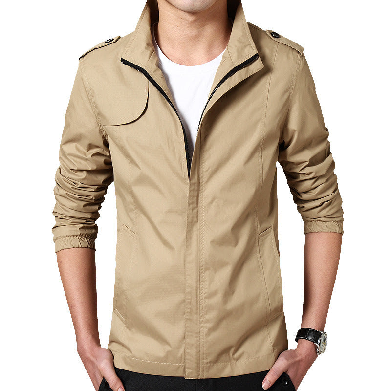 Herren Leichter Fieldblouson im Slim-Fit mit Stehkragen und Schulterklappen Drune