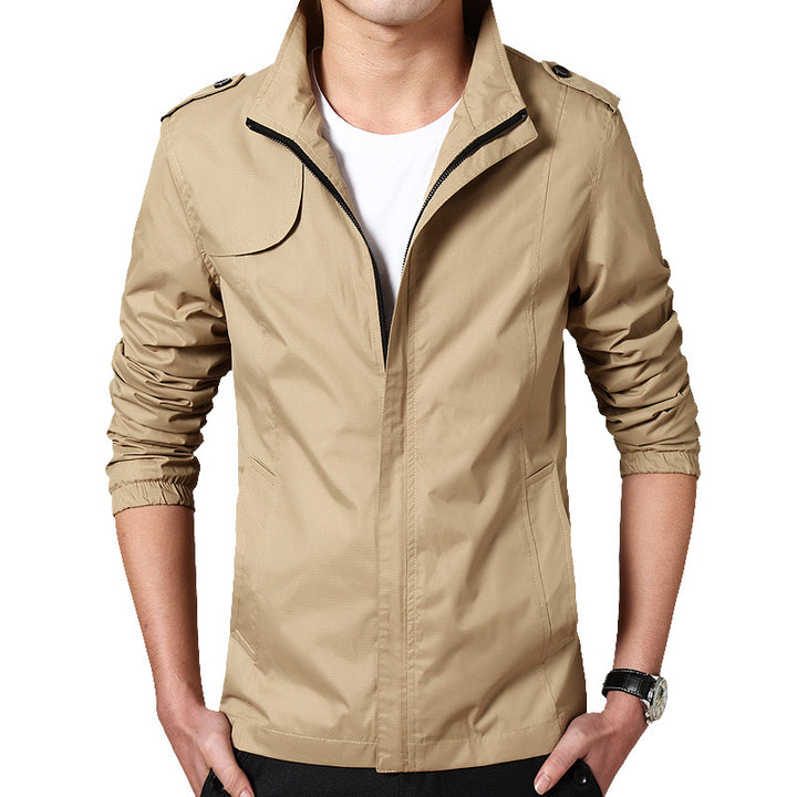 Herren Leichter Fieldblouson im Slim-Fit mit Stehkragen und Schulterklappen Drune