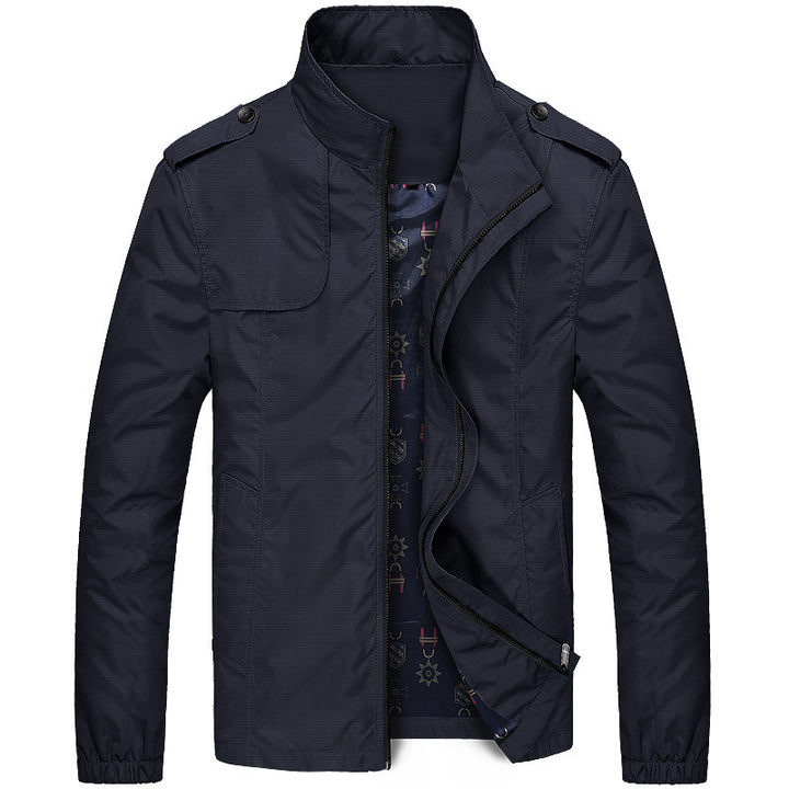 Herren Leichter Fieldblouson im Slim-Fit mit Stehkragen und Schulterklappen Drune