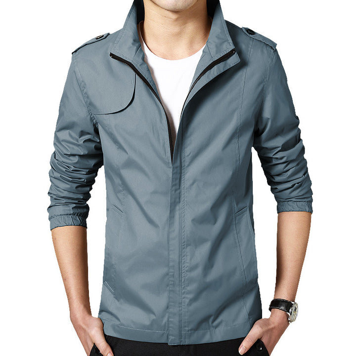 Herren Leichter Fieldblouson im Slim-Fit mit Stehkragen und Schulterklappen Drune