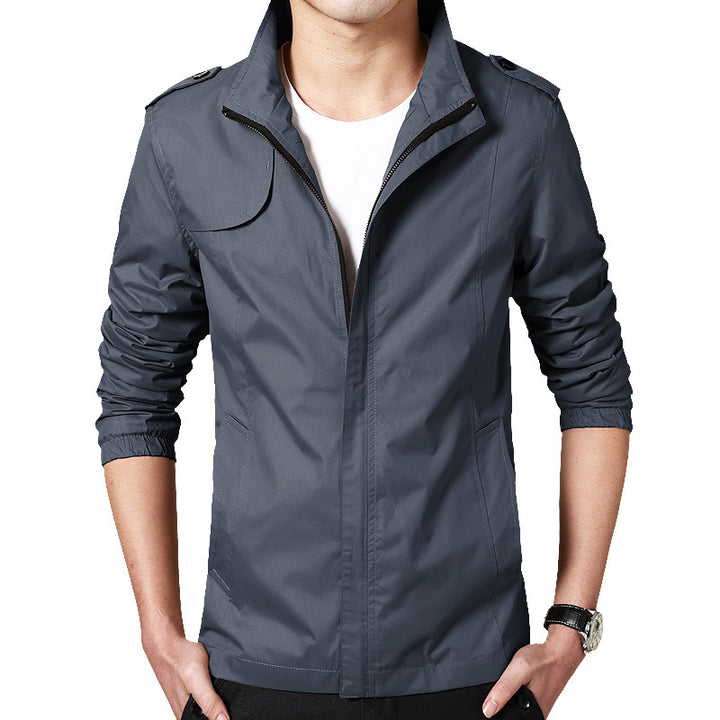 Herren Leichter Fieldblouson im Slim-Fit mit Stehkragen und Schulterklappen Drune