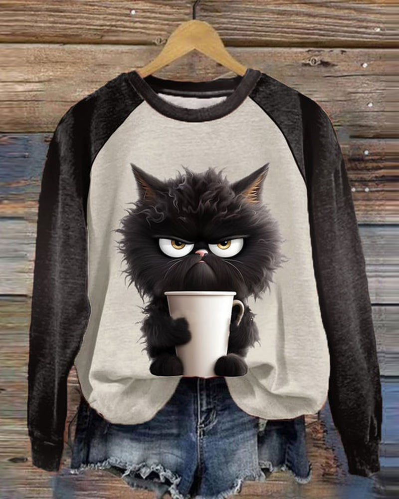 Drune | Sweatshirt mit Katzenmotiv