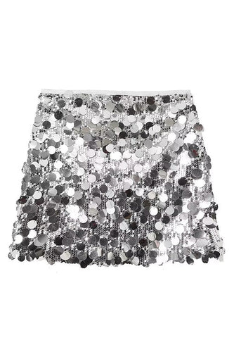 Drune | Rosiedress Elastischer Bund Pailletten Minirock
