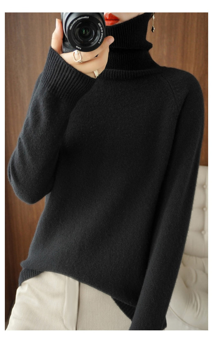 Drune | Rollkragenpullover Weiche Qualität Lässiger Schnitt Gerippte Details