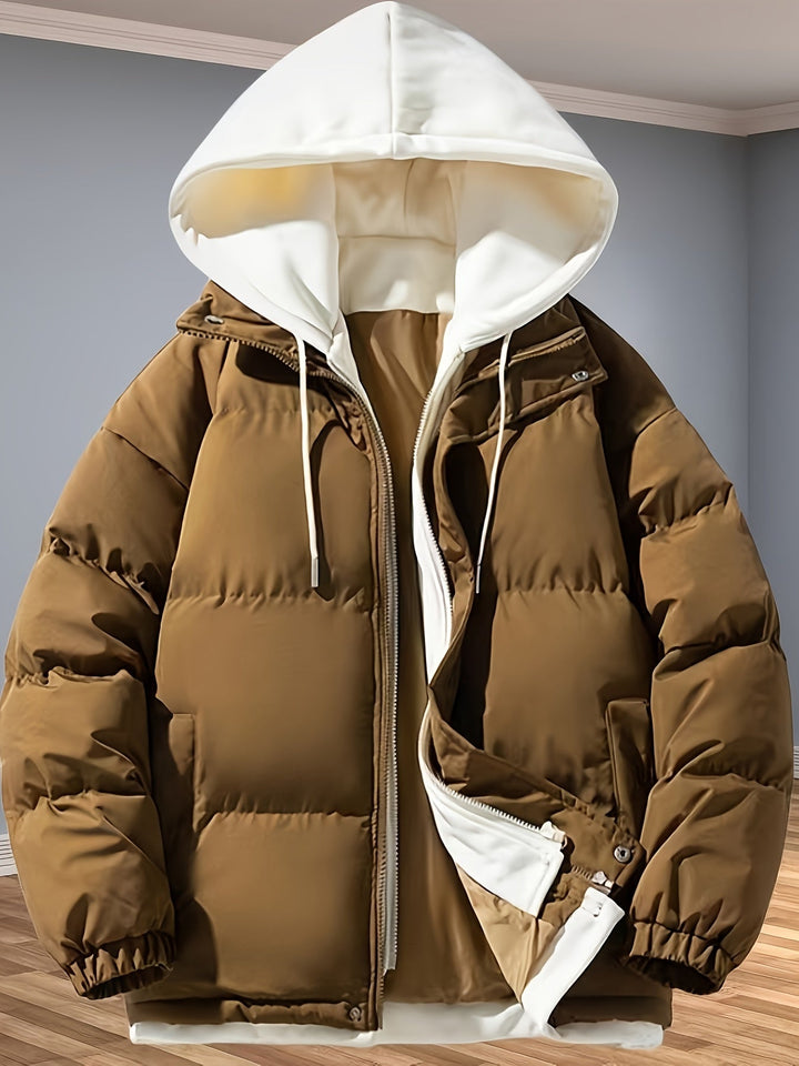 Drune | Verdickte Mittel-Lange Reißverschluss Winter Jacke Für Herren - Perfekt für Outdoor-Aktivitäten