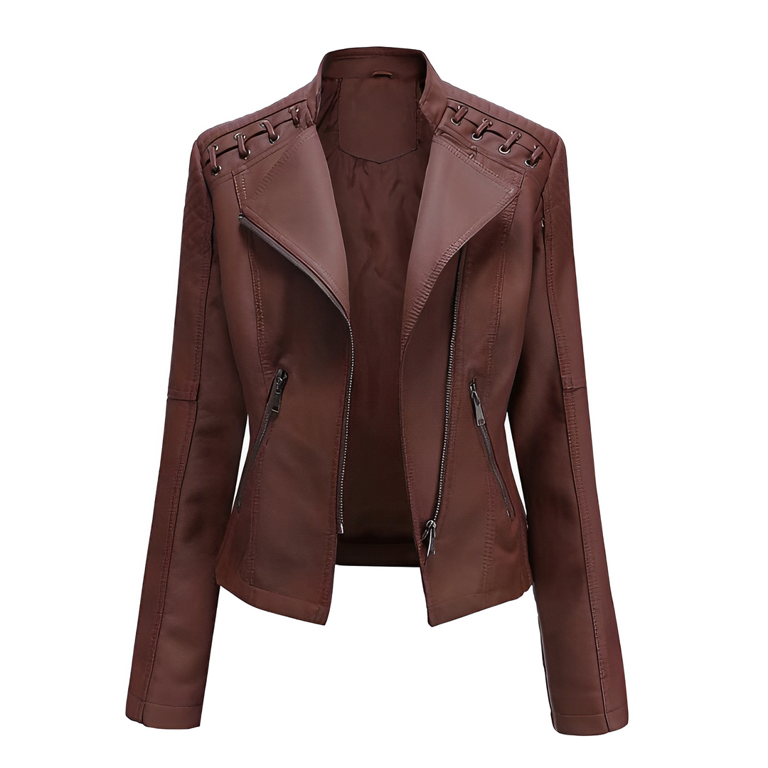 Drune | PU-Lederjacke mit Reißverschluss
