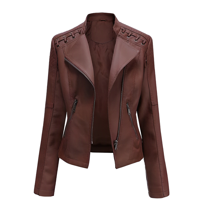 Drune | PU-Lederjacke mit Reißverschluss