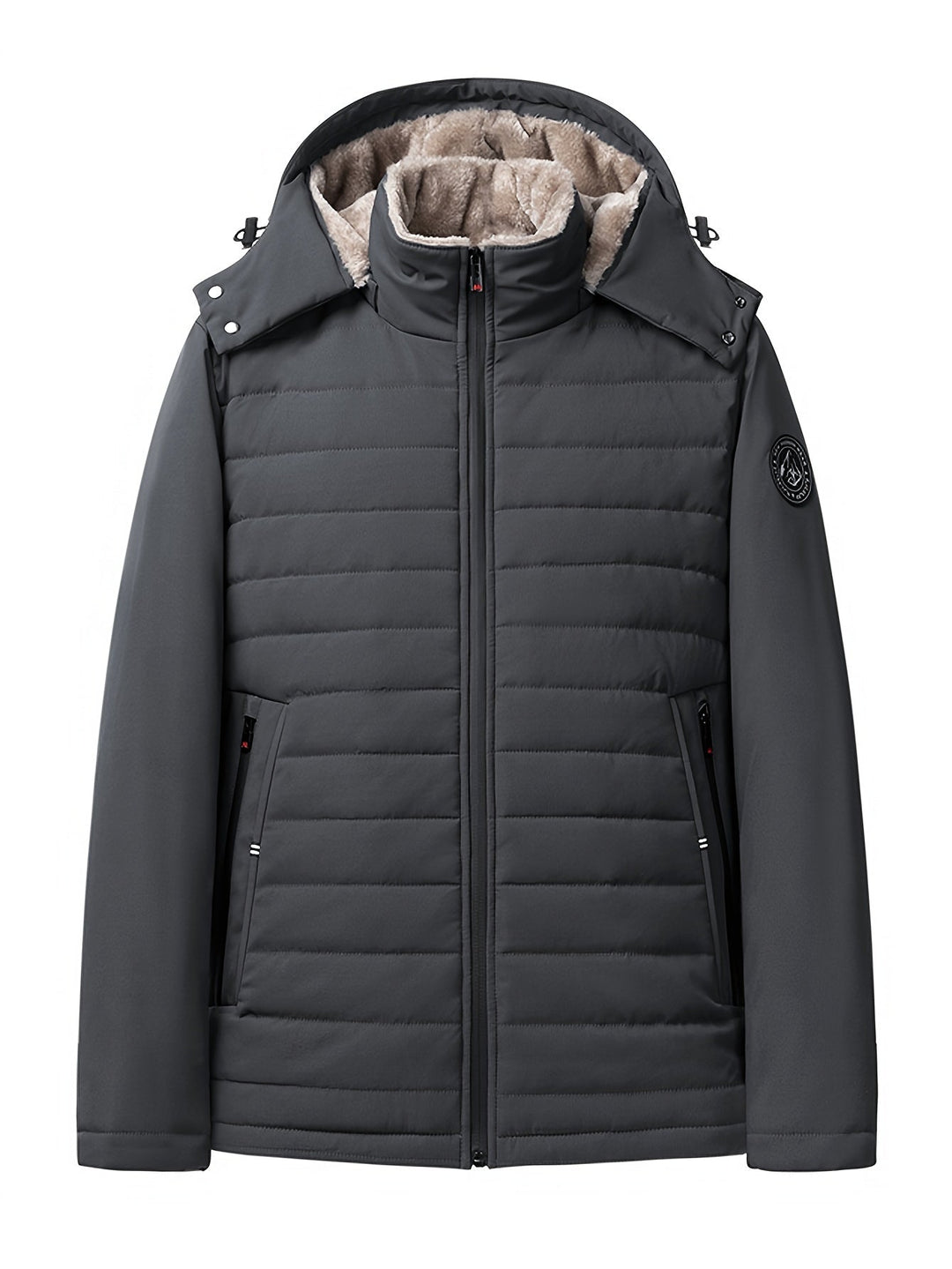Drune | Stylische Winterjacke für Männer - Warme, wattierte Fleecejacke mit Kapuze