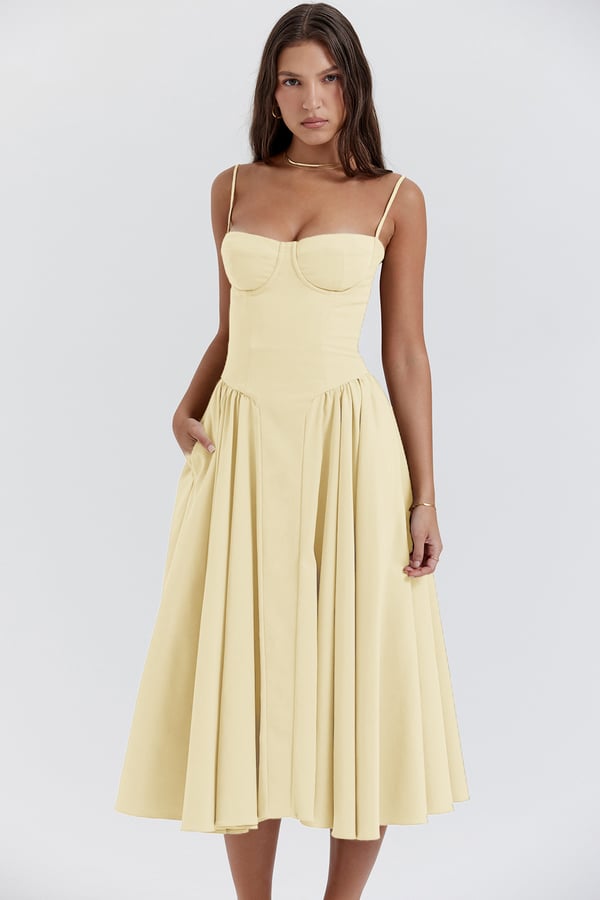 Drune | Midikleid In Korsettform