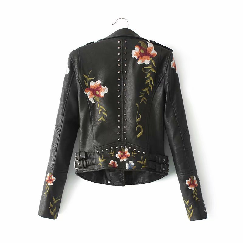 Drune | Bestickte verziert veganlederjacke