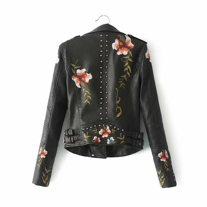 Drune | Bestickte verziert veganlederjacke