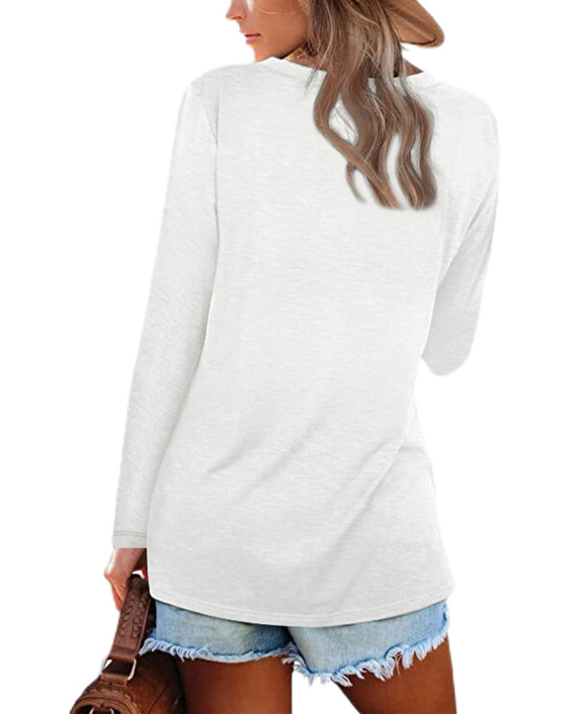 Drune | Langarm T Shirt mit V-Ausschnitt