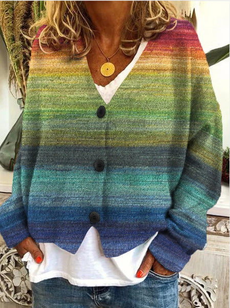 Drune | Strickjacke Weiche Strickware Lässige Passform V-Ausschnitt Knopfverschluss Alltag