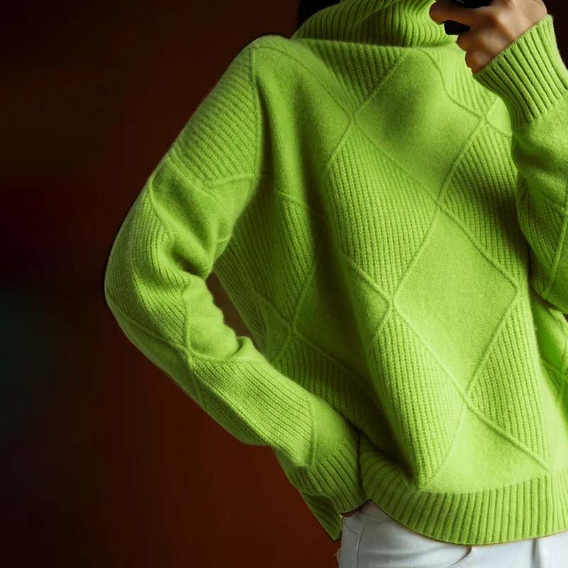 Drune | Sweater - Damen Winter Hoher Hals Strickpullover